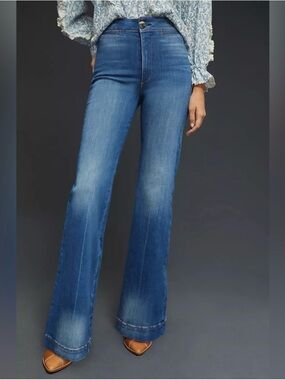 ASKK NY Brighton Wide Leg Jeans in Boss High Rise Stretch Size 31